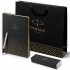 Набор Parker Jotter Stainless Steel GT из перьевой ручки и ежедневника недатированного черного цвета