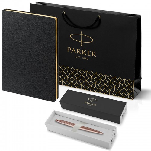 Набор Parker Jotter XL SE20 Monochrome Rose Gold из шариковой ручки и ежедневника черного цвета