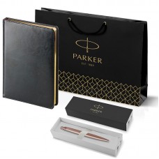Набор Parker Jotter XL SE20 Monochrome Rose Gold из шариковой ручки и ежедневника черного цвета