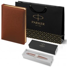 Набор Parker Jotter XL SE20 Monochrome Rose Gold из шариковой ручки и ежедневника коричневого цвета
