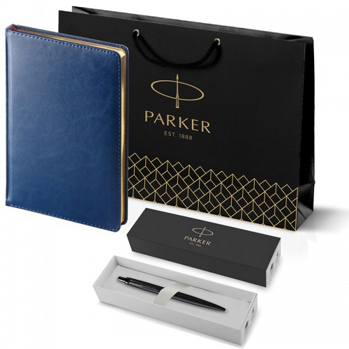 Набор Parker Jotter XL SE20 Monochrome Black из шариковой ручки и ежедневника синего цвета
