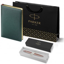Набор Parker Jotter XL SE20 Monochrome Rose Gold из шариковой ручки и ежедневника зеленого цвета