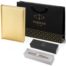 Набор Parker Jotter XL SE20 Monochrome Rose Gold из шариковой ручки и ежедневника золотого цвета