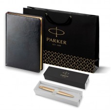 Набор Parker Jotter XL SE20 Monochrome Gold из шариковой ручки и ежедневника черного цвета