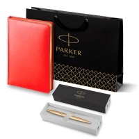 Набор Parker Jotter XL SE20 Monochrome Gold из шариковой ручки и ежедневника красного цвета