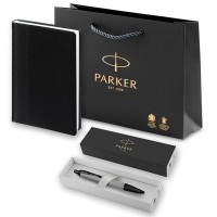 Набор Parker IM Achromatic Matte Grey BT из шариковой ручки и ежедневника черного цвета