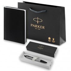 Набор Parker IM Achromatic Matte Grey BT из шариковой ручки и ежедневника черного цвета