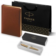 Набор Parker Jotter XL SE20 Monochrome Gold из шариковой ручки и ежедневника коричневого цвета