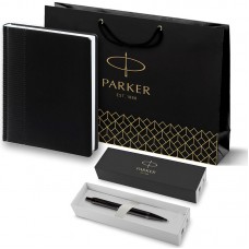 Набор Parker IM Achromatic Matte Black BT из шариковой ручки и ежедневника черного цвета