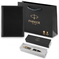Набор Parker IM Metal Black GT из шариковой ручки и ежедневника недатированного черного цвета