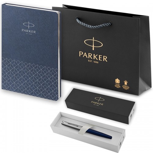 Набор Parker Jotter Royal Blue CT из перьевой ручки и ежедневника недатированного синего цвета