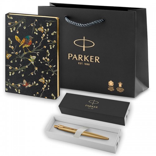Набор Parker Jotter XL SE20 Monochrome Gold из шариковой ручки и ежедневника черного цвета