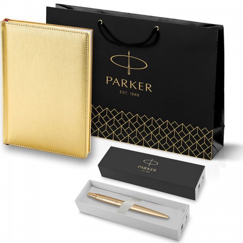 Набор Parker Jotter XL SE20 Monochrome Gold из шариковой ручки и ежедневника золотого цвета