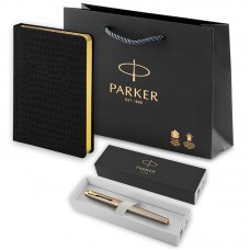 Набор Parker IM Core Brushed Metal GT из ручки-роллера и ежедневника недатированного А5